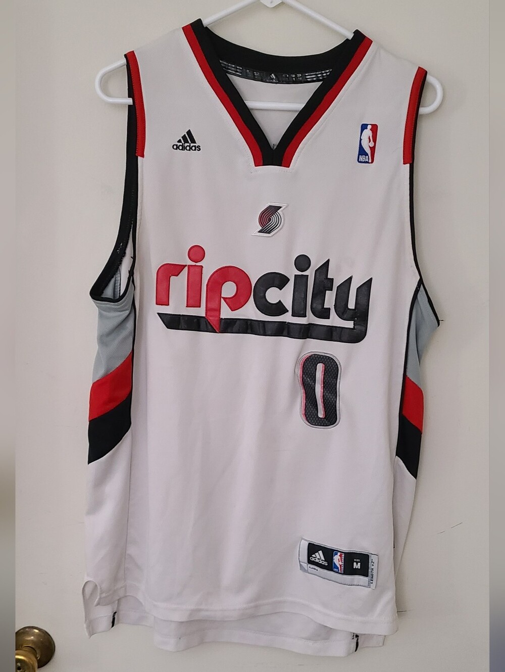 Adidas Portland Trail Blazers #0 Damian Lillard Rip City Jersey Medium See Notes
